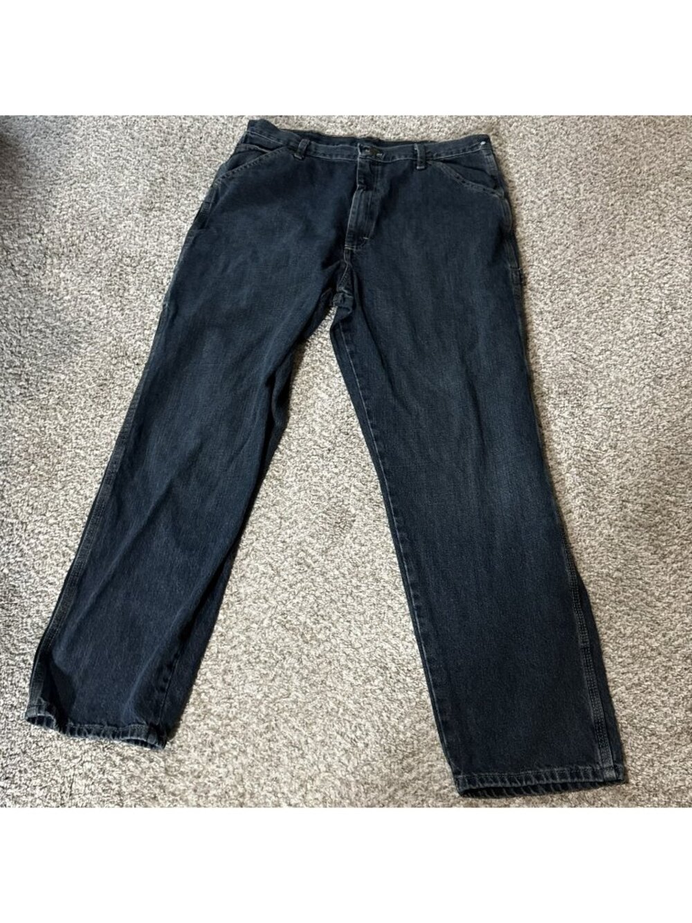 Wrangler Rugged Wear Carpenter Jeans Men's 38x32 Dark Wash Denim Workwear